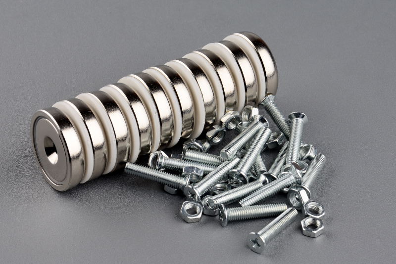 D25mm Neodymium Pot Magnet with Countersunk Hole with belt and nuts