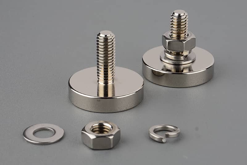 D40mm Neodymium magnet pot with external metric thread M10*20mm