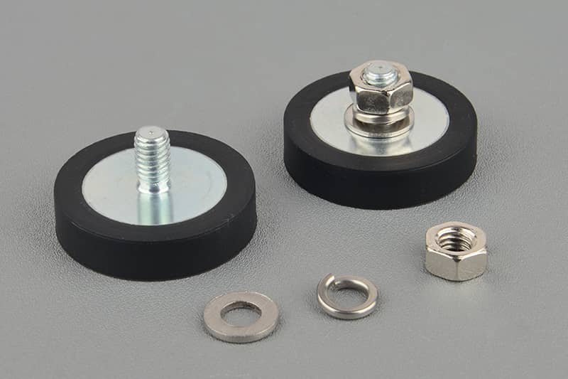 D32mm Rubber Coated Neodymium Magnet Base , With M6*10mm Male thread , anti-scratch and good corrosion resistant