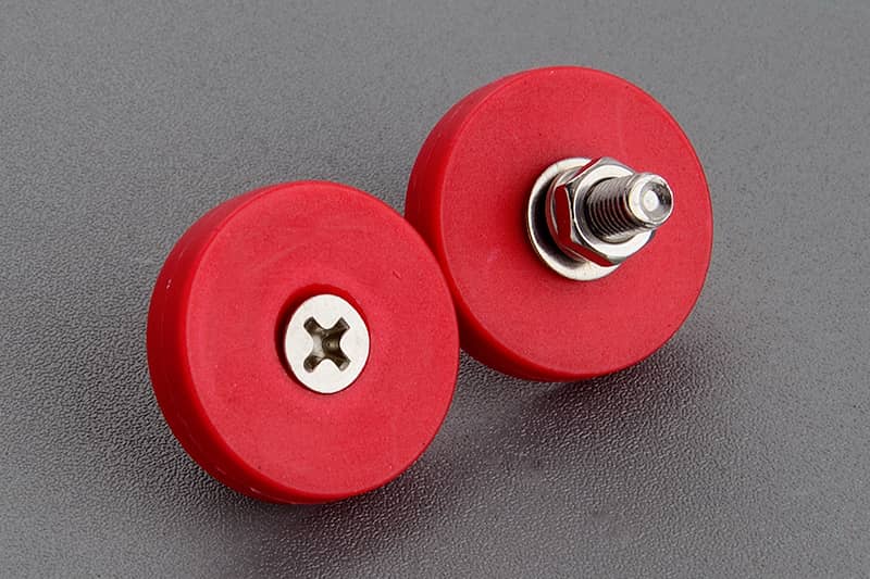 D25mm Plastic Coated Neodymium Magnet with Countersunk Hole with bolt and nuts