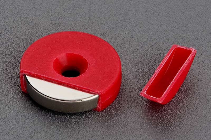 D25mm Plastic Coated Neodymium Magnet with Countersunk Hole with bolt and nuts