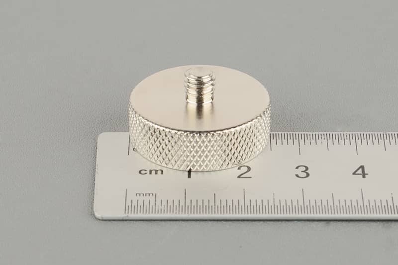 D25mm Sensor magnetic  pot with external thread 1/4''-28*5mm and two foot