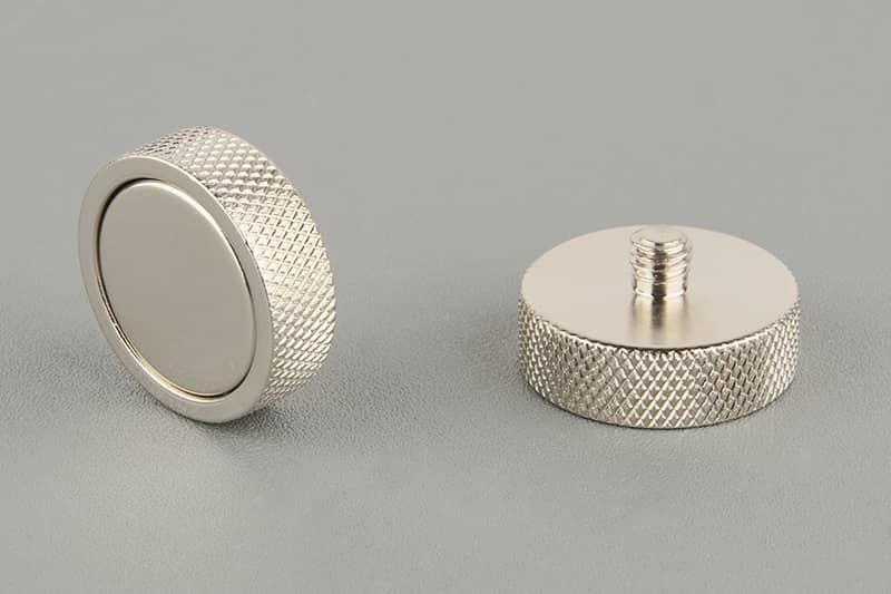 D25mm Sensor magnetic  pot with external thread 1/4''-28*5mm and two foot