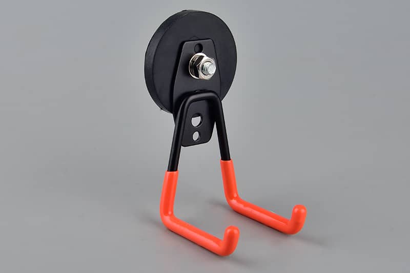 D66mm Heavy Duty Magnetic Garage Hook, Power Drill/ Impact Driver , Garden Hose , Extension Cord Magnetic Holder , Anti-Scratch，Orange Red