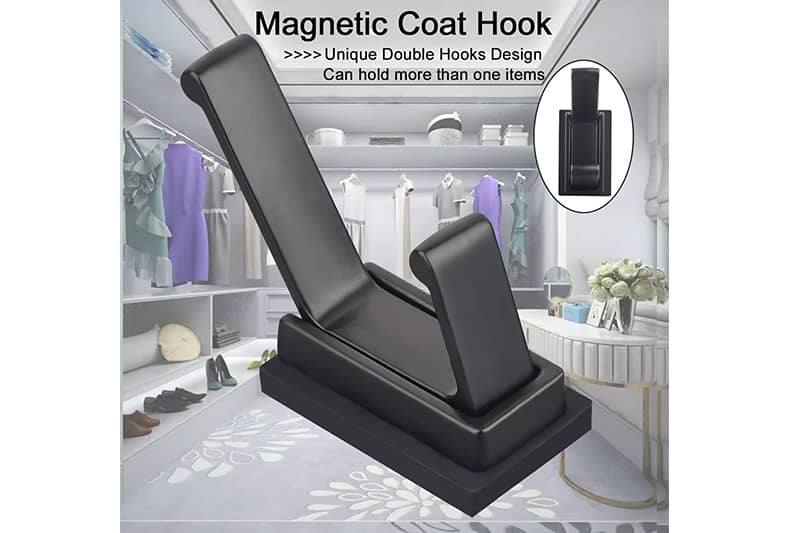 Strong Magnetic Coat Hooks,Rubber Coated Magnetic Wreath Hanger for Hanger,Magnetic Mount Magnetic Hooks Heavy Duty Metal Door Office Kitchen Refrigerator 